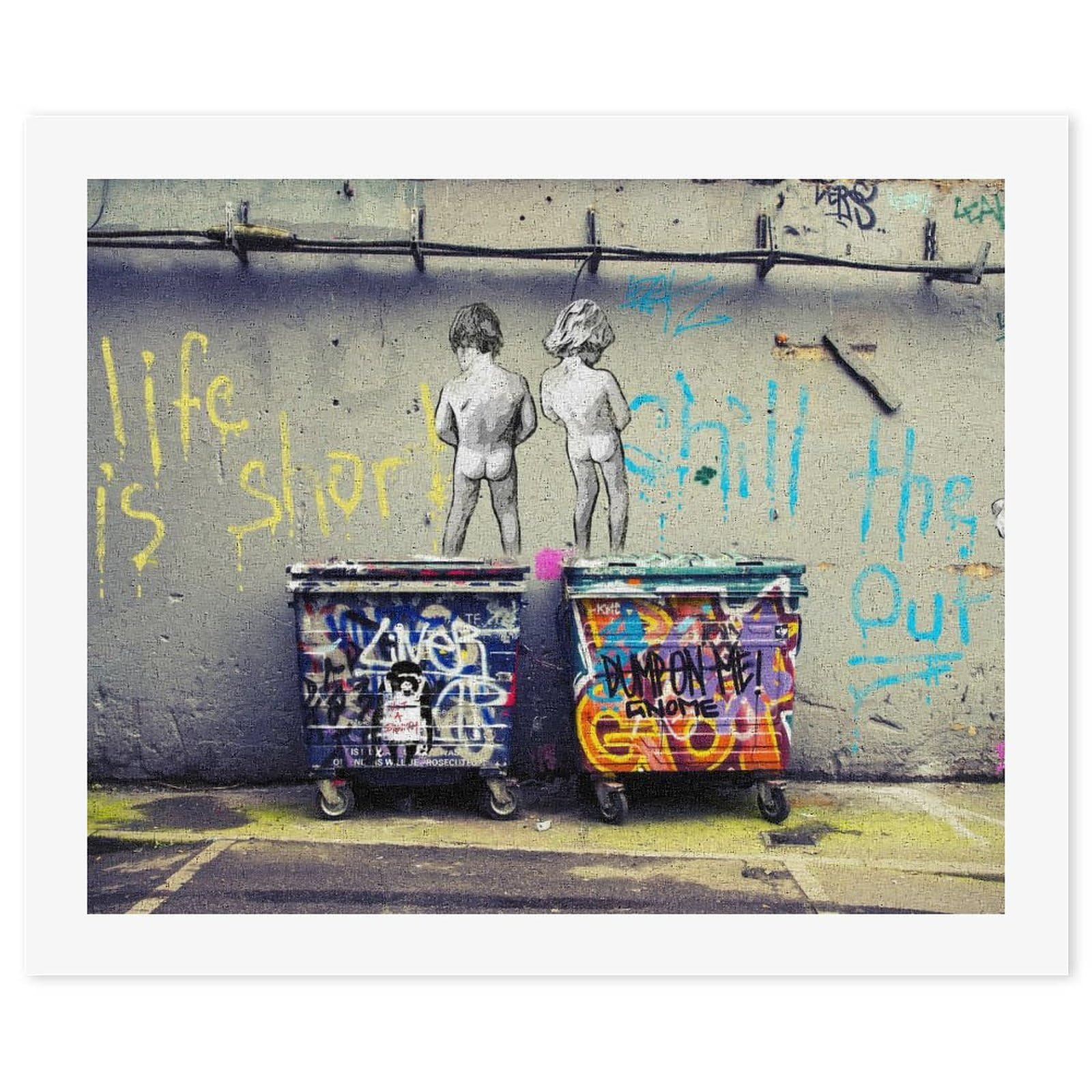 Amazon | 数字油絵 Banksy バンクシー ストリートアート Life Is